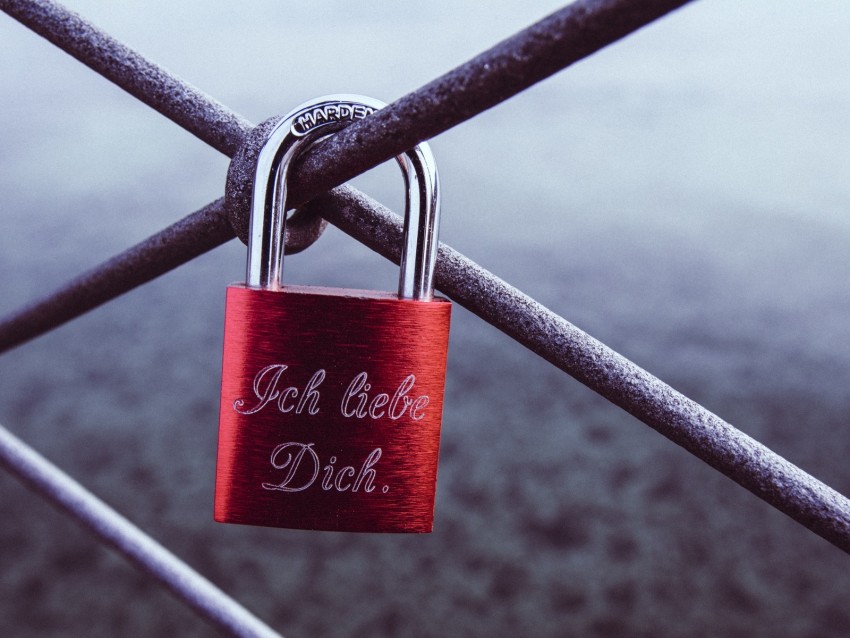 lock, love, closed, red, romance