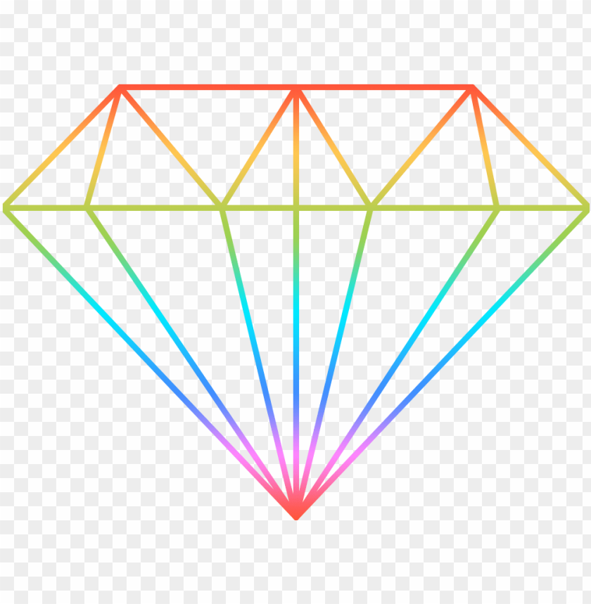 Logo Diamond Rainbow Diamond Outline PNG Image With Transparent Background