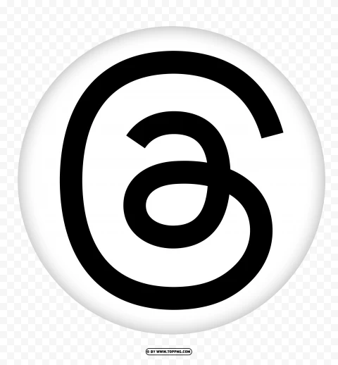 Logo Threads Black And White Icon App Circle Png