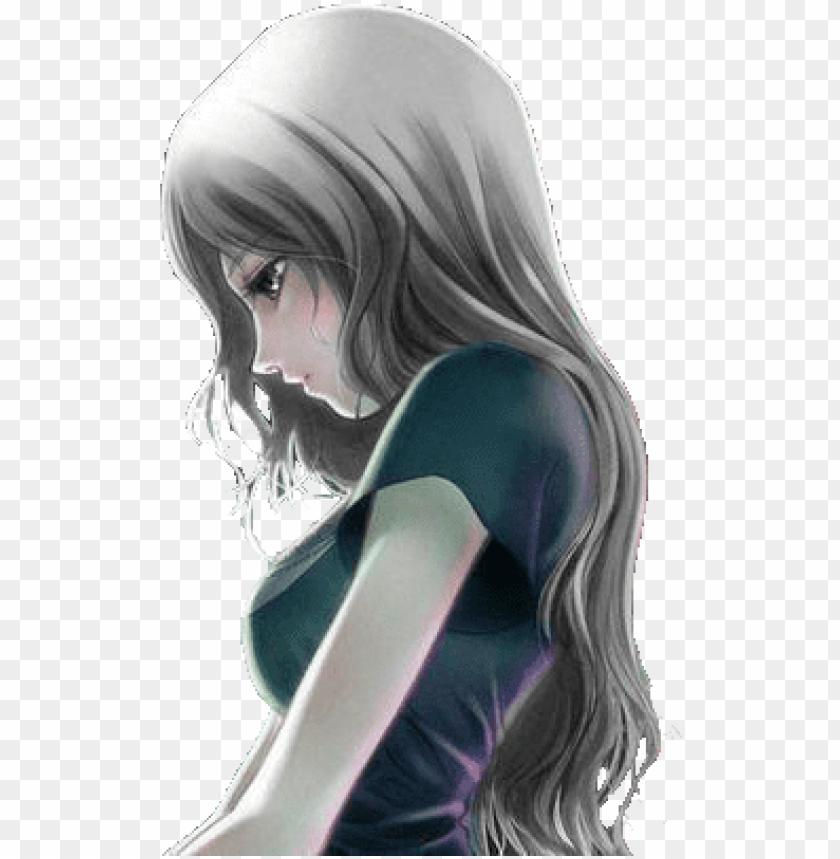 Lonely Girl No Background Sad Anime Girl In Corner Png Image