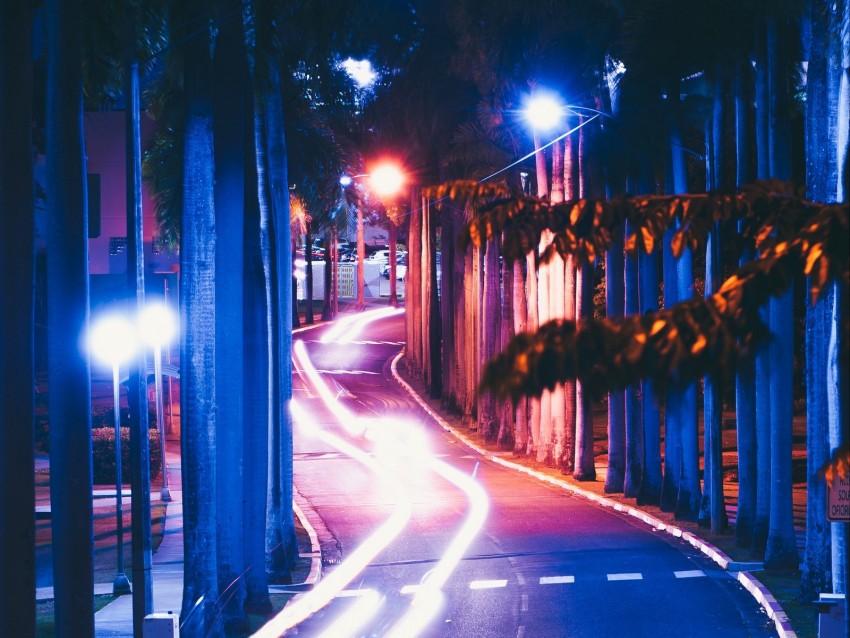 free PNG long exposure, road, night, markup, night city background PNG images transparent