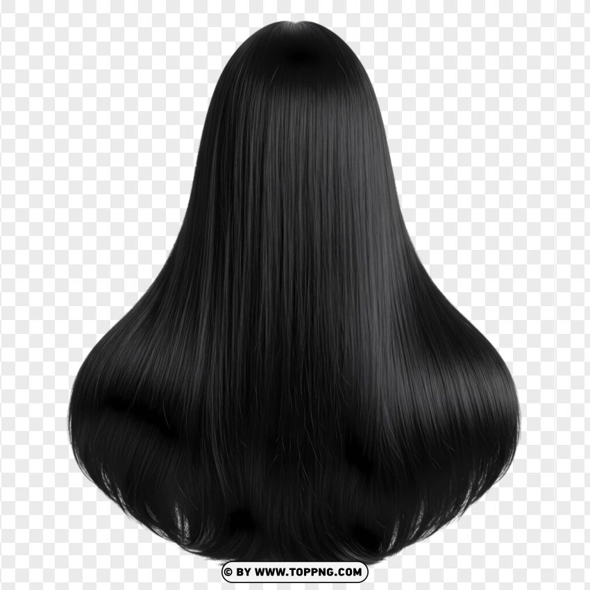 Long jet black hair – waist length, silky smooth