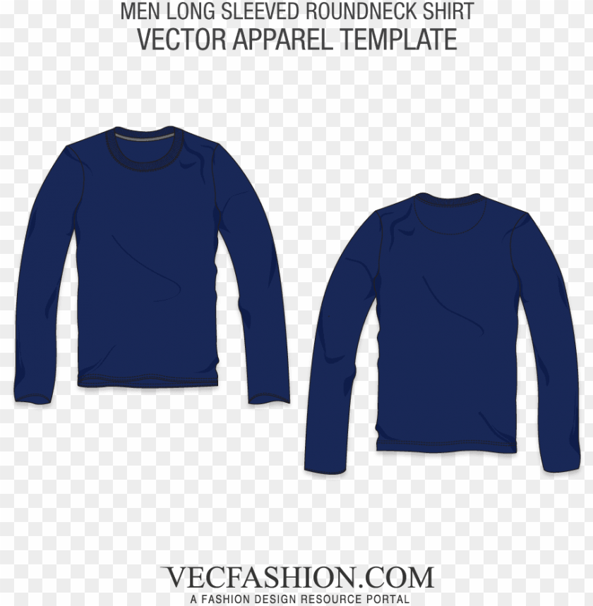 Long Sleeve Shirt Vector Navy Long Sleeve T Shirt Template Png
