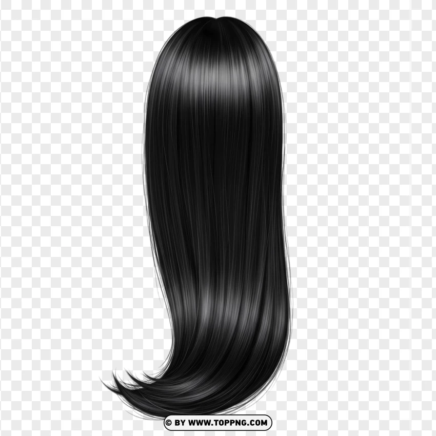 Long straight black hair – silky, smooth layers
