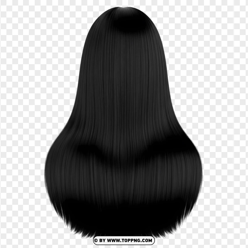 Long straight black hair – waist length, smooth