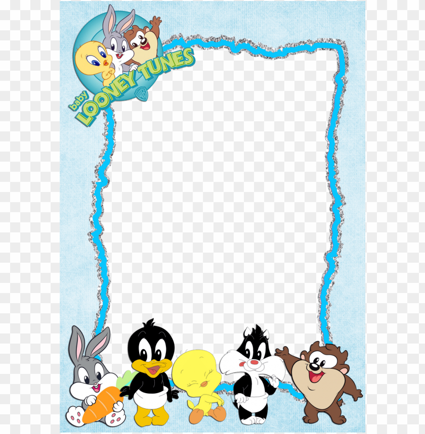 Looney Tunes Frame Png Clipart Tasmanian Devil Looney - Baby Looney Tunes Birthday Invitations PNG Transparent With Clear Background ID 180952