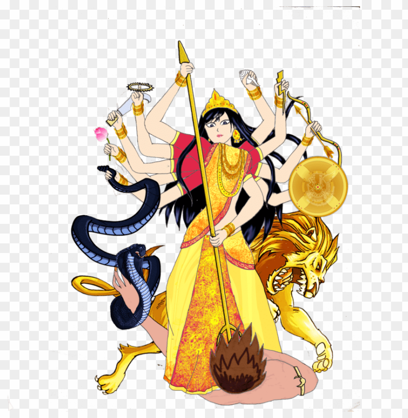 lord durga PNG image with no background - Image ID 36759
