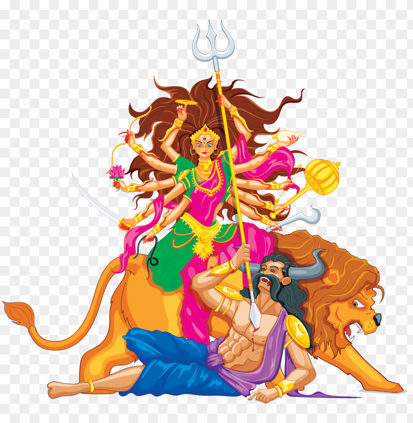 lord durga PNG image with no background - Image ID 36774