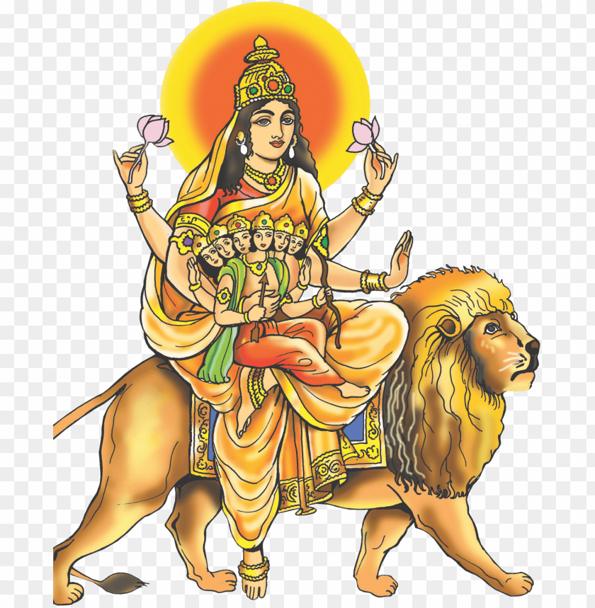 lord durga PNG image with no background - Image ID 36777