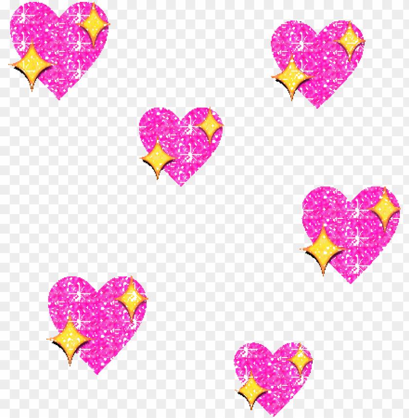 Love Hearts Glitter Pink - Heart Emoji Gif PNG Transparent Background