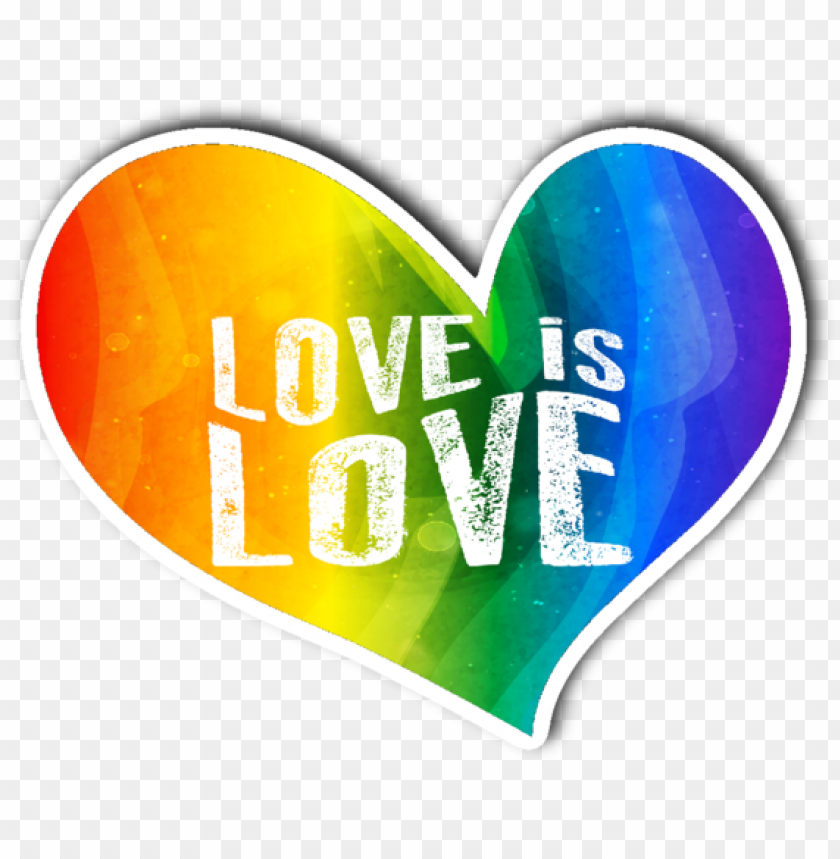Love Is Love Rainbow Heart Vinyl Die Cut Sticker - Heart PNG ...