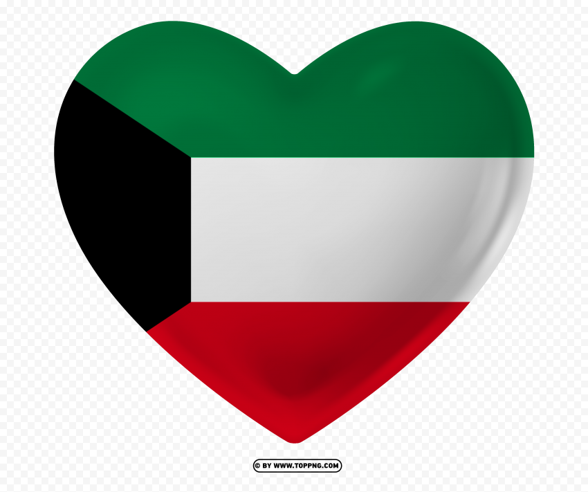 Love Kuwait Flag 3d Render Heart Transparent Png