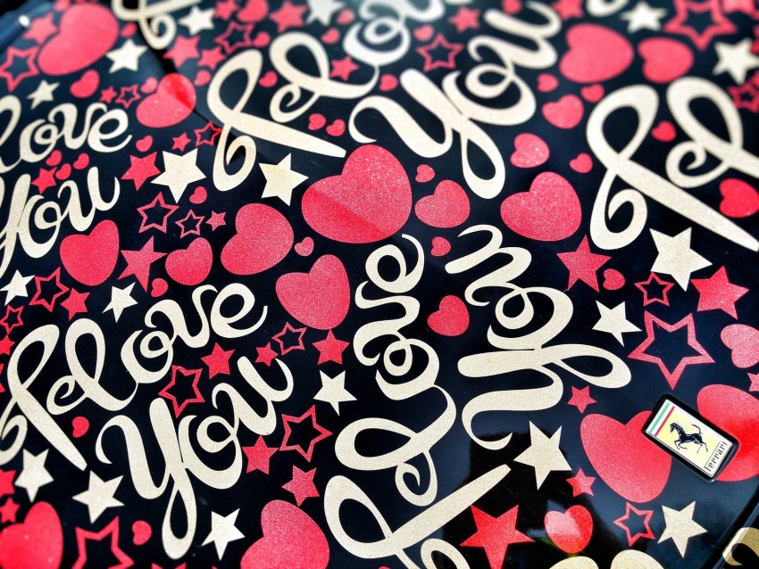 love, lettering, hearts, stars, paint