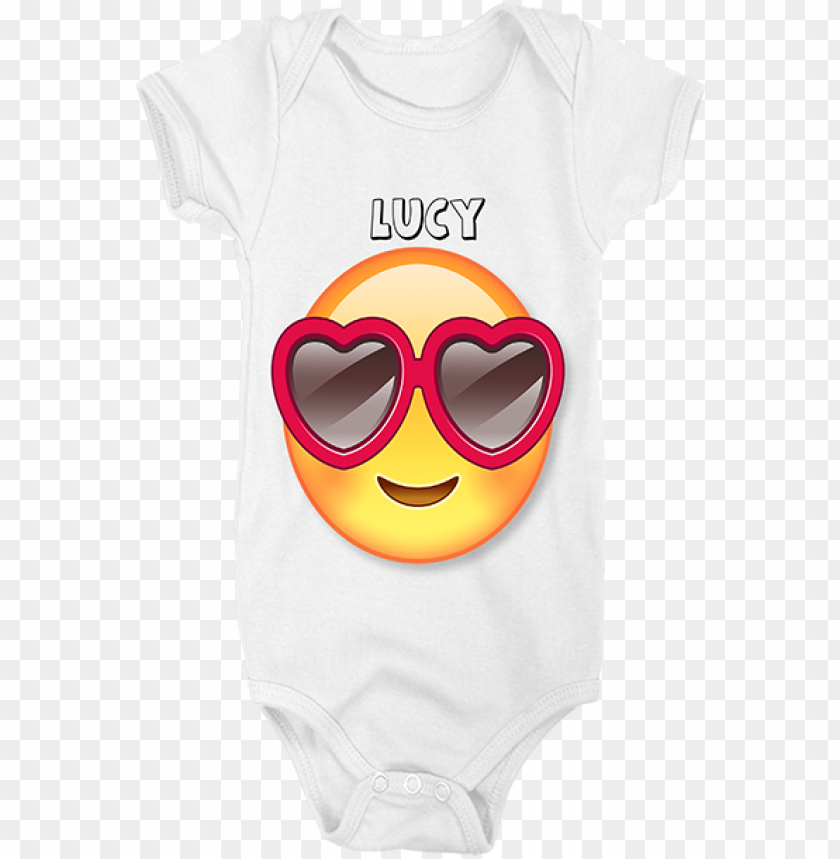 Love Struck Emoji Customised Baby Grow Infant Bodysuit PNG Image With Transparent Background