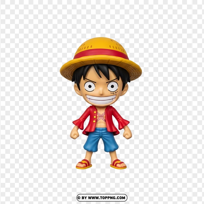 Luffy Mini Figurine PNG Transparent Background