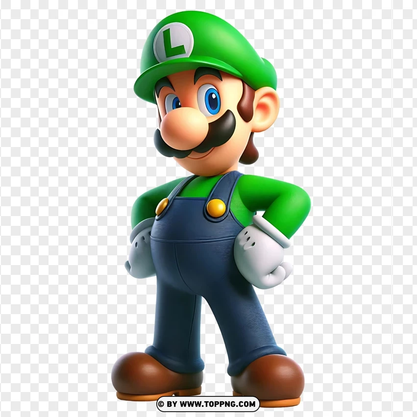 Luigi Marios Loyal And Brave Brother PNG Transparent Background