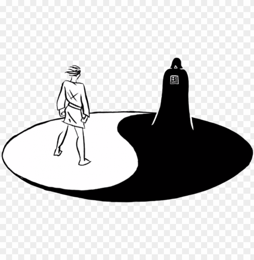 Luke And Darth Vader Yin-yang - Yin Yang Vader Luke PNG Transparent With Clear Background ID 443943
