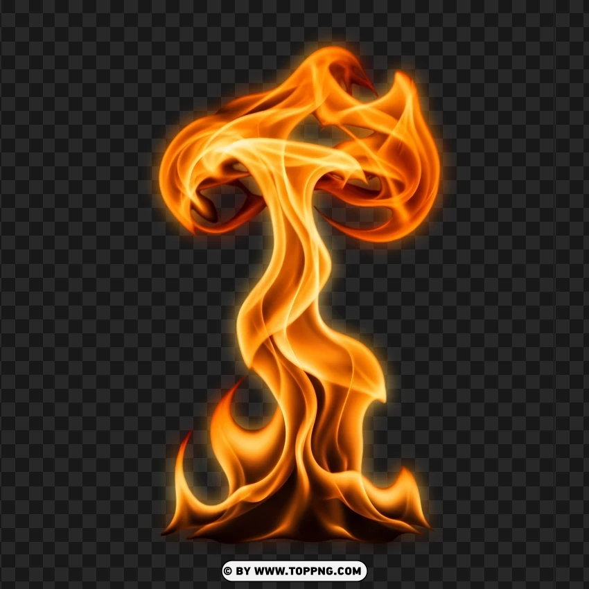 Luminous Orange Flame With Fluid Abstract Curving Motion PNG Transparent Background