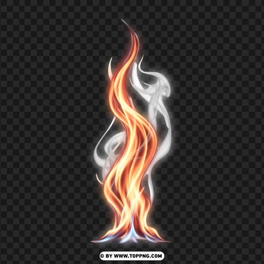 Luminous Swirling Flame Rising In Smooth Motion PNG Transparent Background