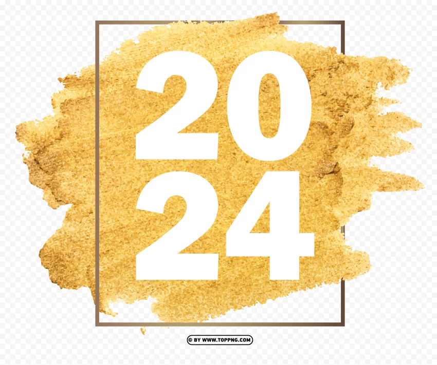 2024 golden brush, 2024 paint smudge, 2024 gold brush, 2024 gold stroke, 2024 brush logo, 2024 paint design, 2024 gold paint