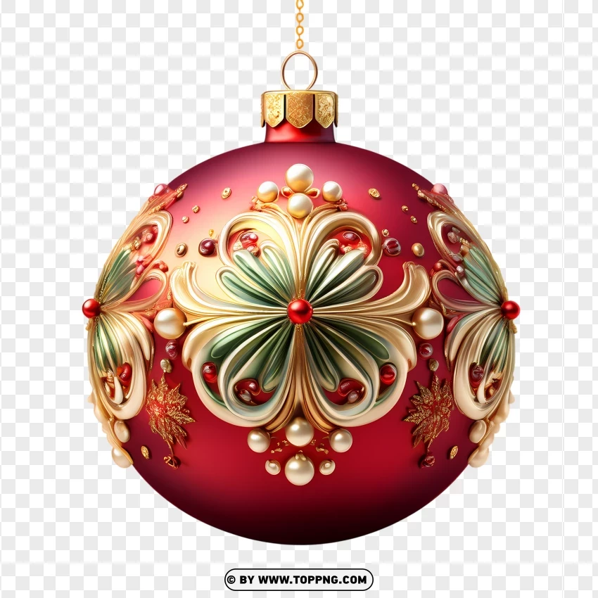 Luxurious Red And Gold Christmas Ornament PNG Transparent Background