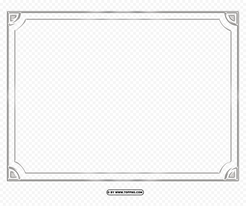 Luxury Ornament Silver Border Frame Png