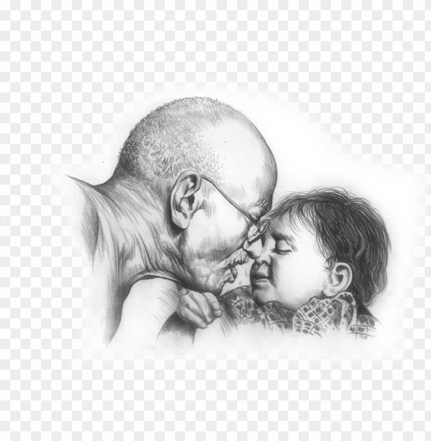 mahatma gandhi with childre PNG image with transparent background | TOPpng