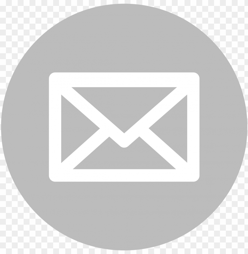 Mail Icon White On Grey - Email Logos PNG Transparent Background