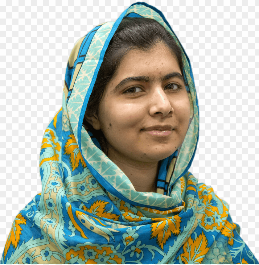 malala yousafzai blue and yellow head scarf png famous leaders 21st century PNG transparent with Clear Background ID 282043