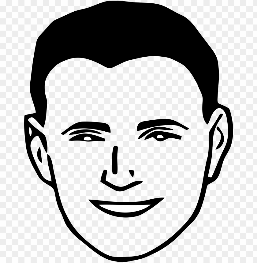 Man Face Clipart Black And White , Png Download - Man Face Clip