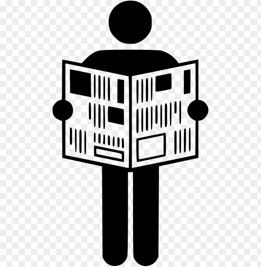 man reading newspaper icon PNG transparent with Clear Background ID 76765