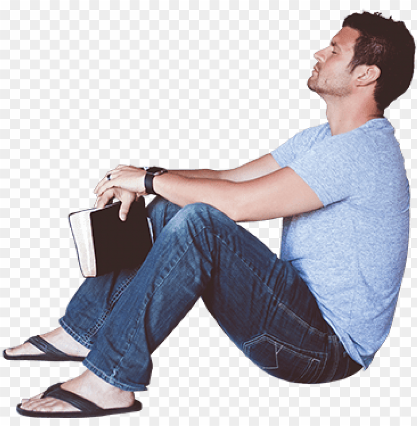 man sitting on ground PNG image with transparent background | TOPpng