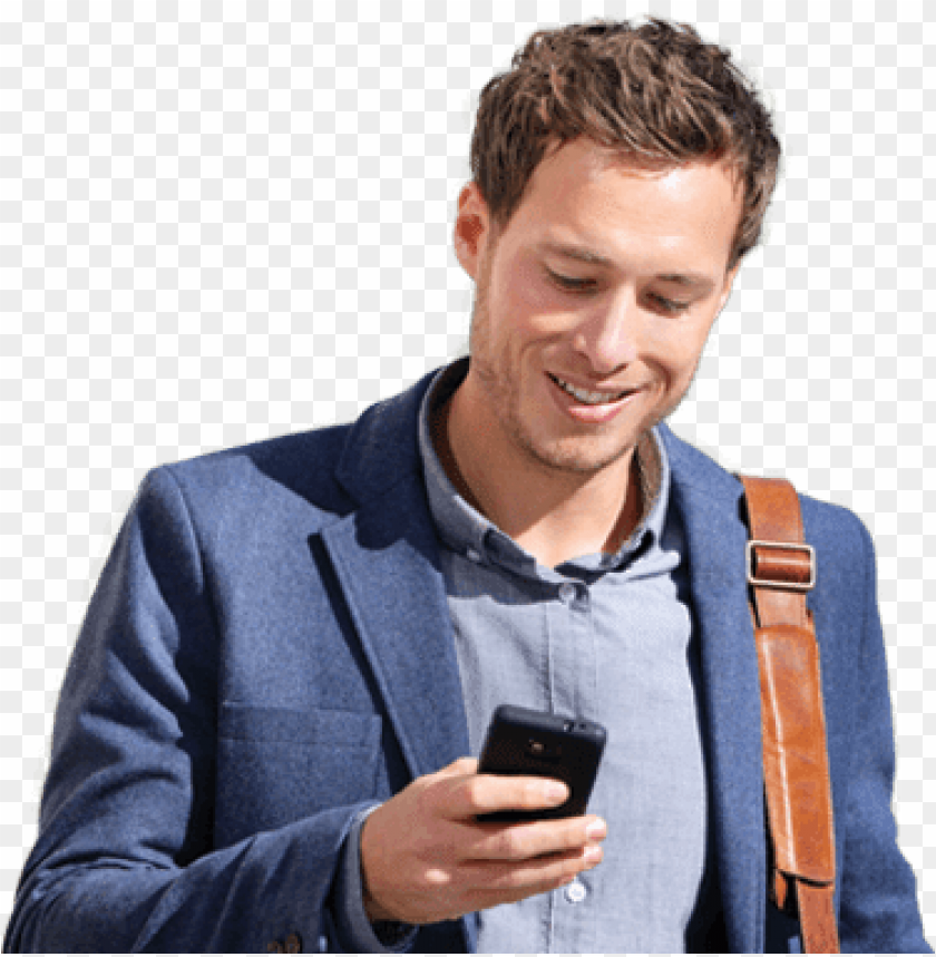 Man With Cell Phone - Man On Cell Phone PNG Transparent With Clear Background ID 219338