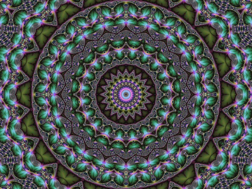 mandala, kaleidoscope, fractal, pattern, circles, abstract