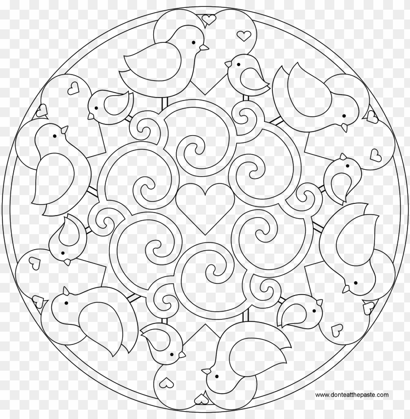 Mandala Pictures To Color The Other Theme Of Coloring - Easy Mandala Coloring Pages Animals PNG Image With Transparent Background