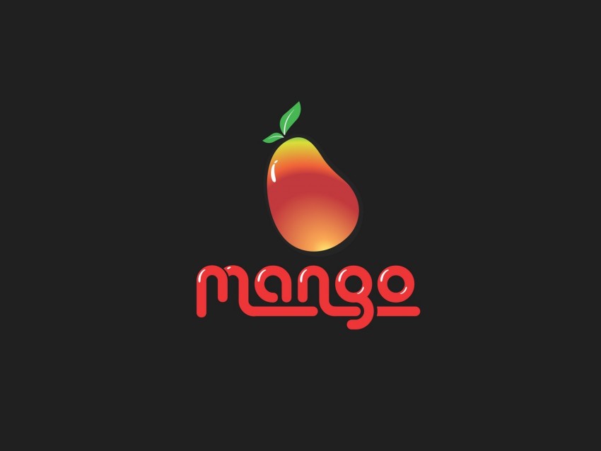 mango, fruit, inscription, vector