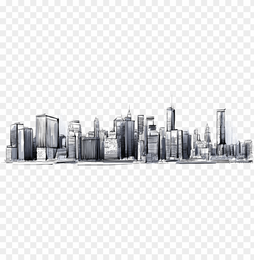Free Vector | Hand draw city skyline sketch