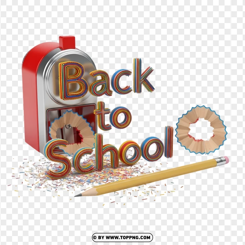 Manual Pencil Sharpener with Back to School Text PNG | TOPpng