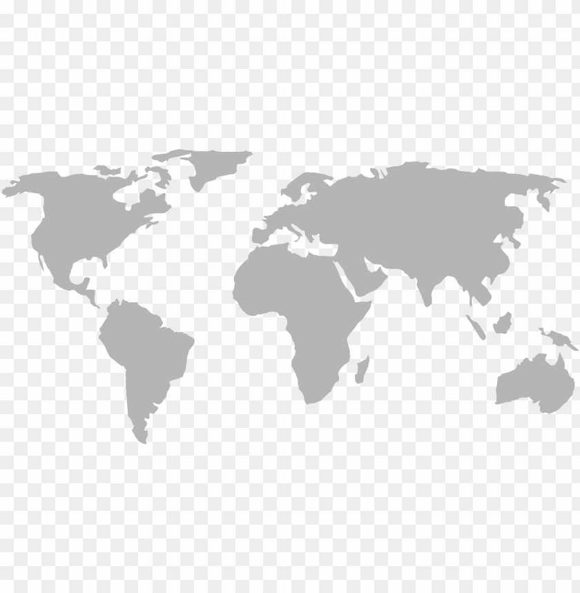 World Map Grey Png Map Clipart Flat World - World Map Grey High Resolutio Png Image With  Transparent Background | Toppng