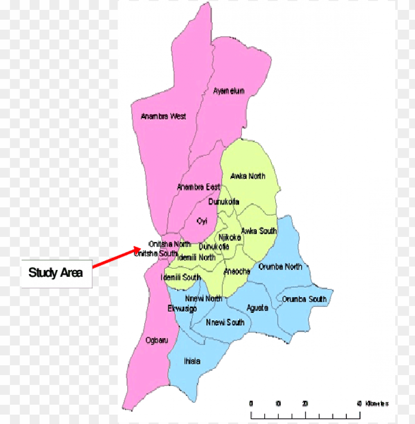 free PNG map of anambra state, nigeria showing the study area - map of anambra state nigeria PNG image with transparent background PNG images transparent