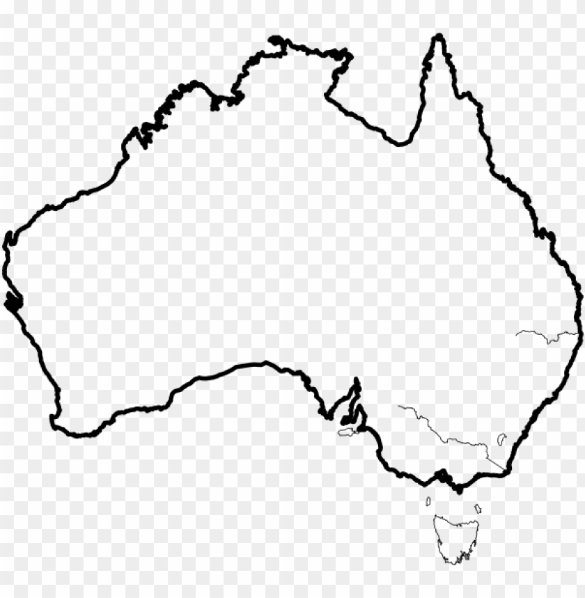 Map Of Australia Outline - A4 Outline Of Australia PNG Transparent Background