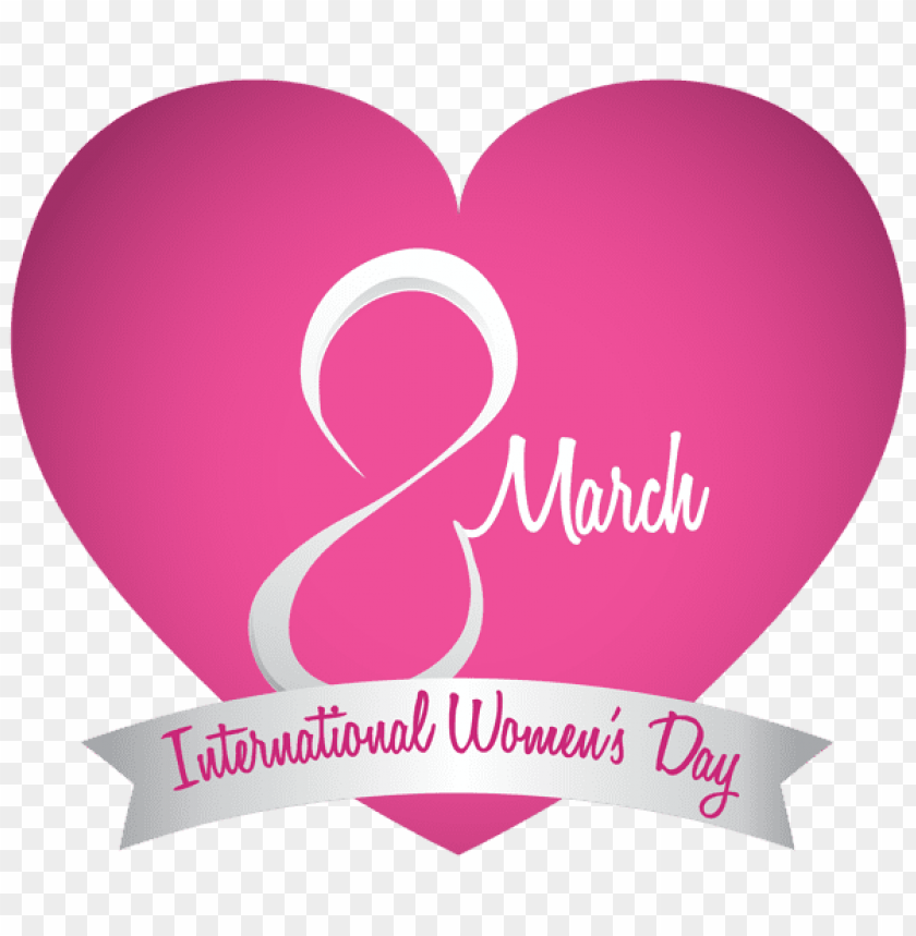 March 8 International Womens Day Pink Heart Png Images Background -  Image ID Is 53308