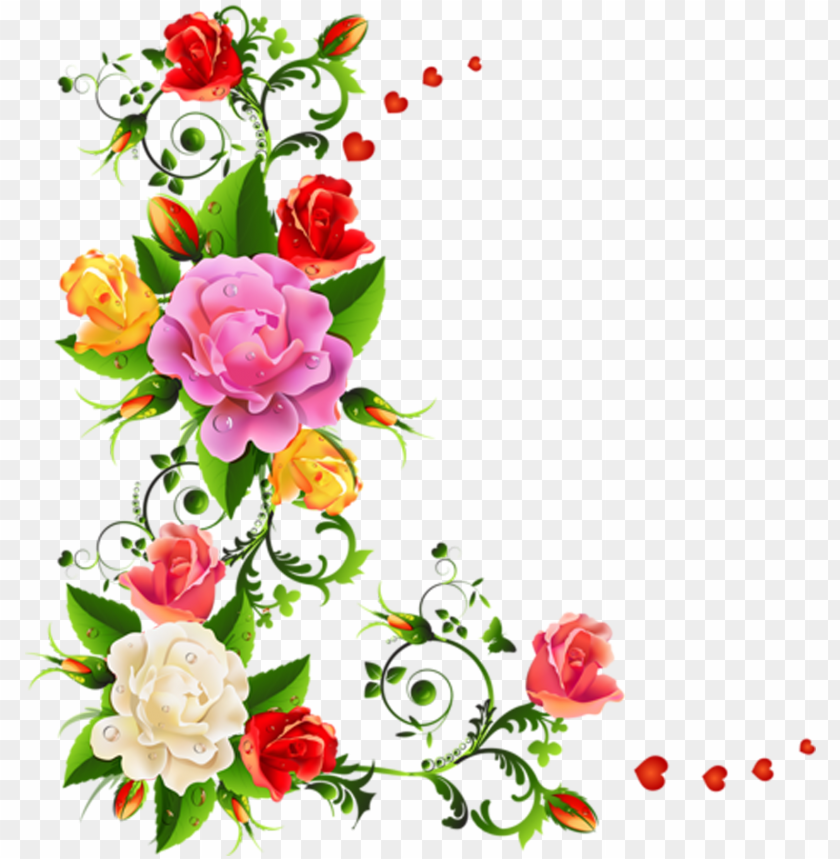 marcos con flores png flower corner border PNG transparent with Clear Background ID 162610