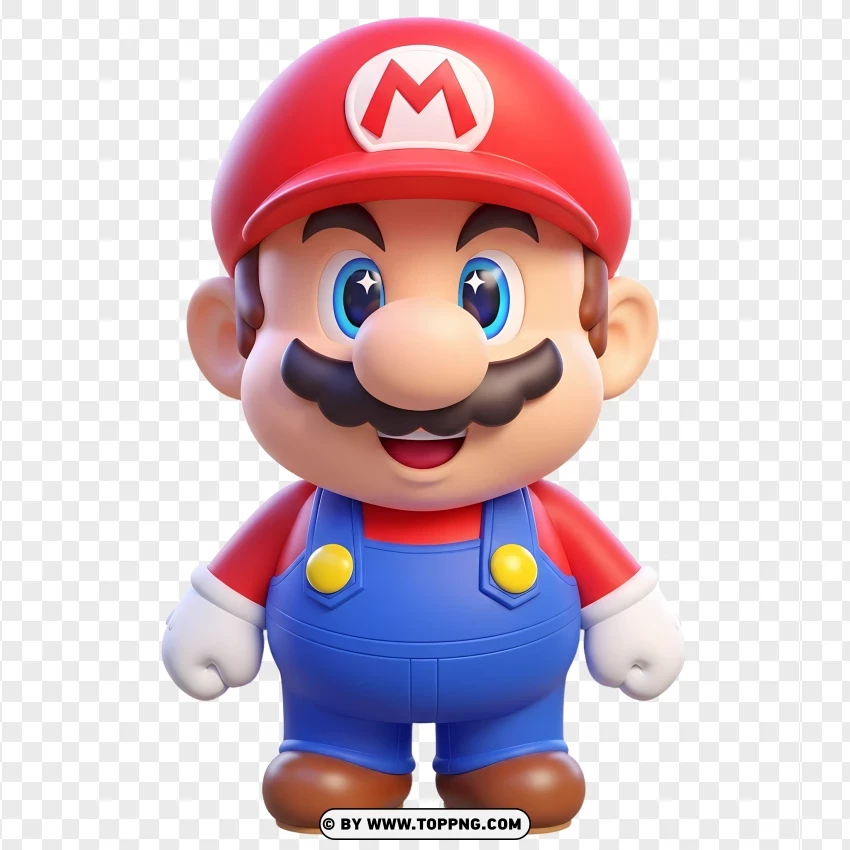 Mario 3d Kawaii Render Isolated PNG Transparent Background