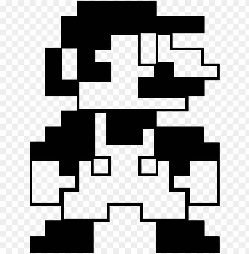 mario vector 8 bit mario 8 bit black and white PNG transparent with Clear Background ID 176546