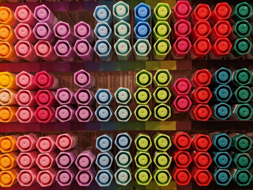 markers, colorful, caps
