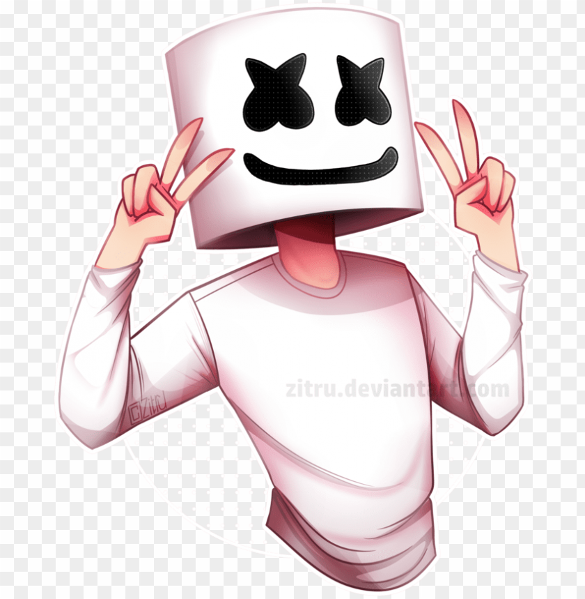 Marshmallow Drawing Dubstep Marshmello Head Drawi Png Image With