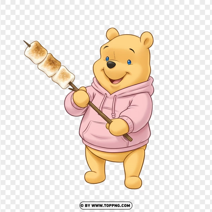 Marshmallow Hoodie Style For Winnie The Pooh PNG Transparent Background