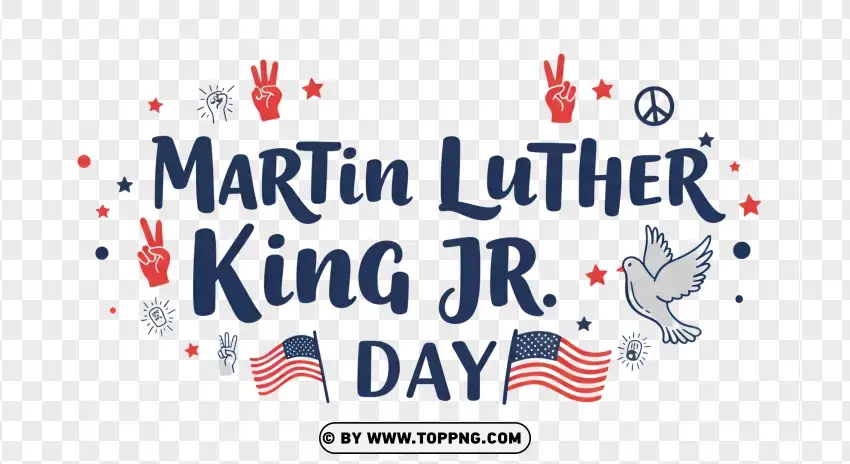 Martin Luther King Jr. Day Vintage Typography PNG Transparent Background