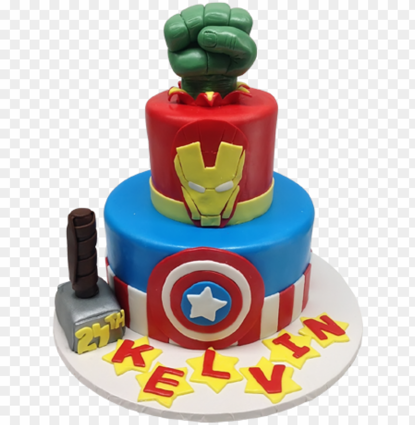 marvel heroes tiered cake - birthday cake pic of avengers PNG image with  transparent background | TOPpng